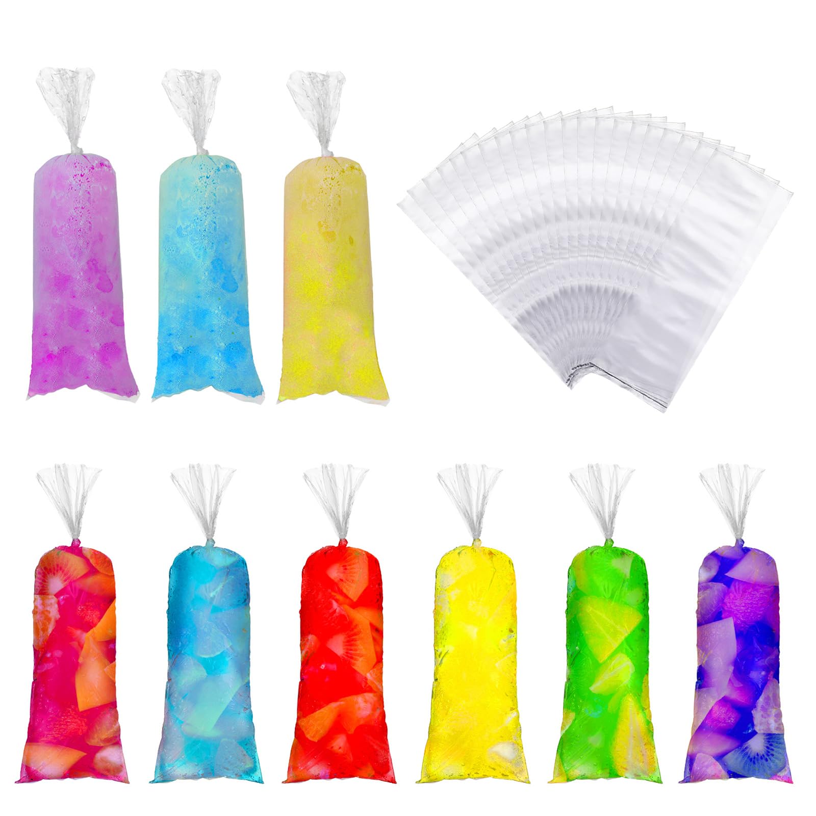 Boao Lolly Bags Disposable Ice Cream Mold Bags for Making Ice Creams,Yogurt,and Candy(120)