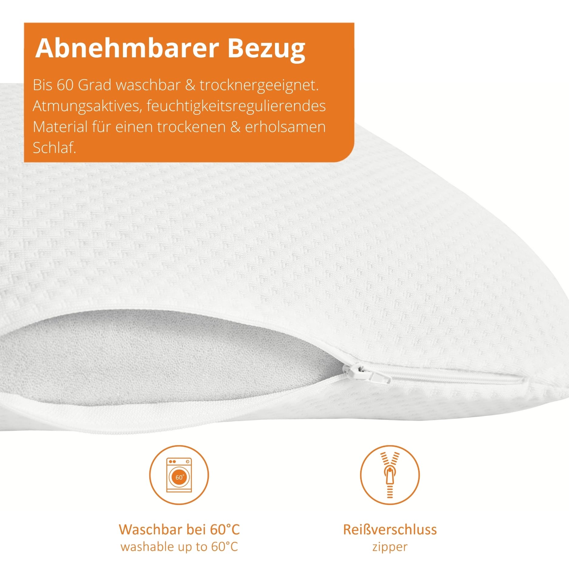 sleepling Orthopädisches Nackenstützkissen 34x74 cm, extra festes Nackenkissen, Visco Kopfkissen 34 x 74 cm, Kissen mit Memory Foam, Made in EU, Oeko-Tex, waschbar bis 60 Grad