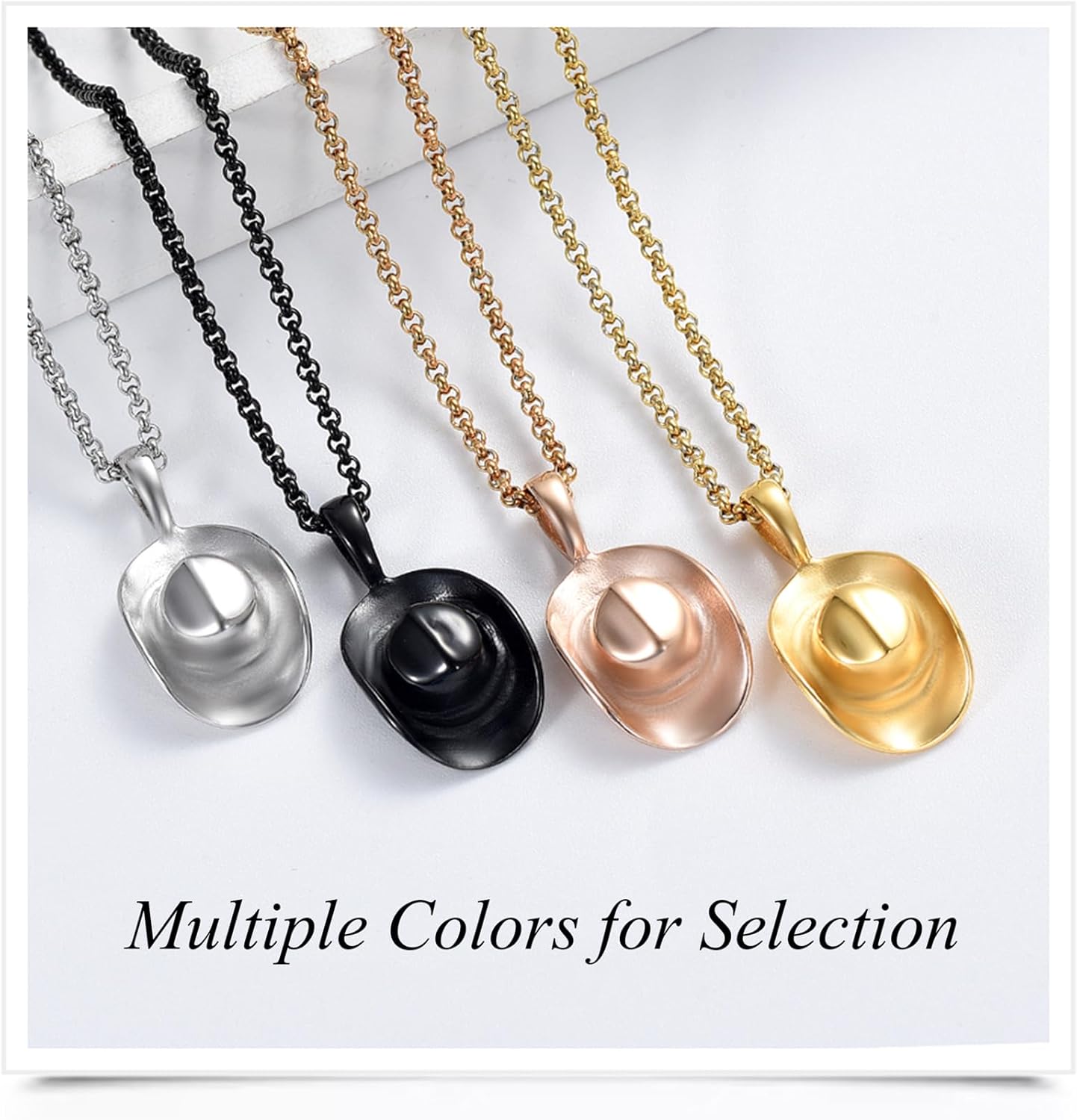 Hearbeingt Cowboy Hat Urn Necklaces for Ashes Cremation Jewelry for Women Men Stainless Steel Memorial Necklace Keepsake Jewelry for Loved Ones with Fill Tool - Image 6