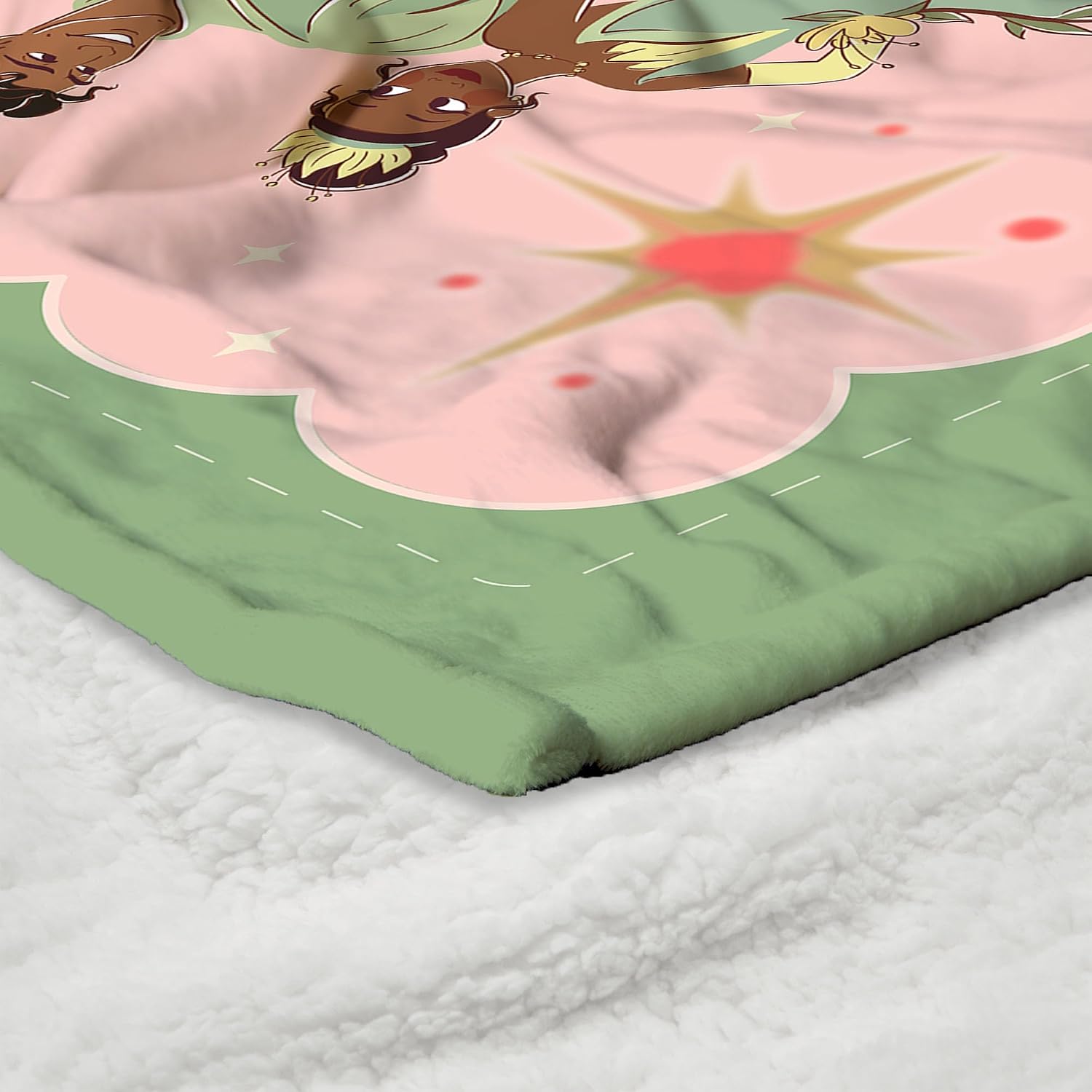 Disney Tiana & Naveen Jazzed Valentine Throw Blanket, Silk Touch Sherpa, The Princess and the Frog, Soft Cozy Gift for Girls & Disney Fans, 50x60 Inch