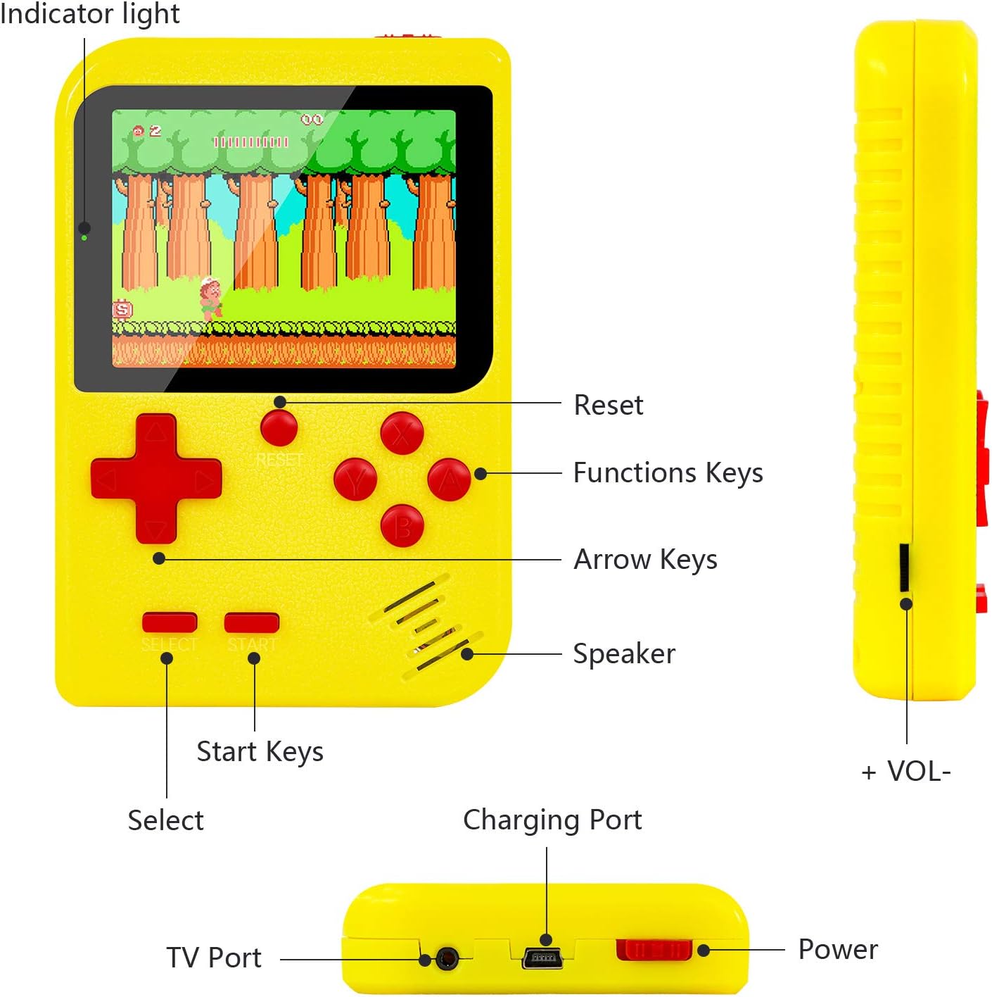 Retro Handheld Game Console with Protector Case, 400 Free Classical FC Games Support for Connecting TV & Two Players, Portable Video Game Gifts for Adults & Kids 8-12 90s Retro Toys
