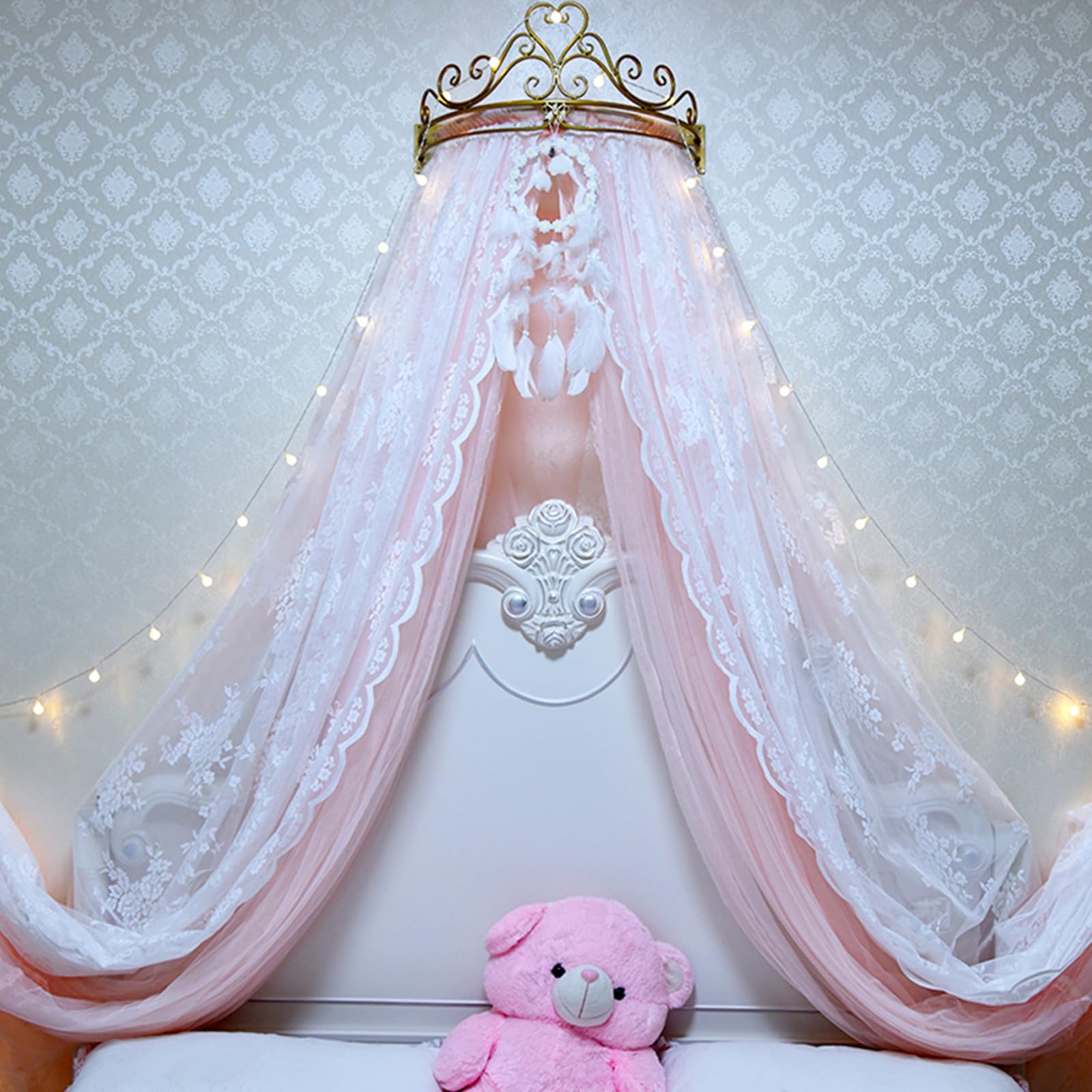 Moustiquaire ciel de lit rideaux en fil décoration salle de jeux