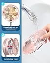 AICase Stand Fan,Folding Portable Telescopic Floor/USB Desk Fan with 10800mAh Rechargeable Battery,4 Speeds Super Quiet Adjustable Height and Head Great for Office Home Outdoor Camping-pink gallery image