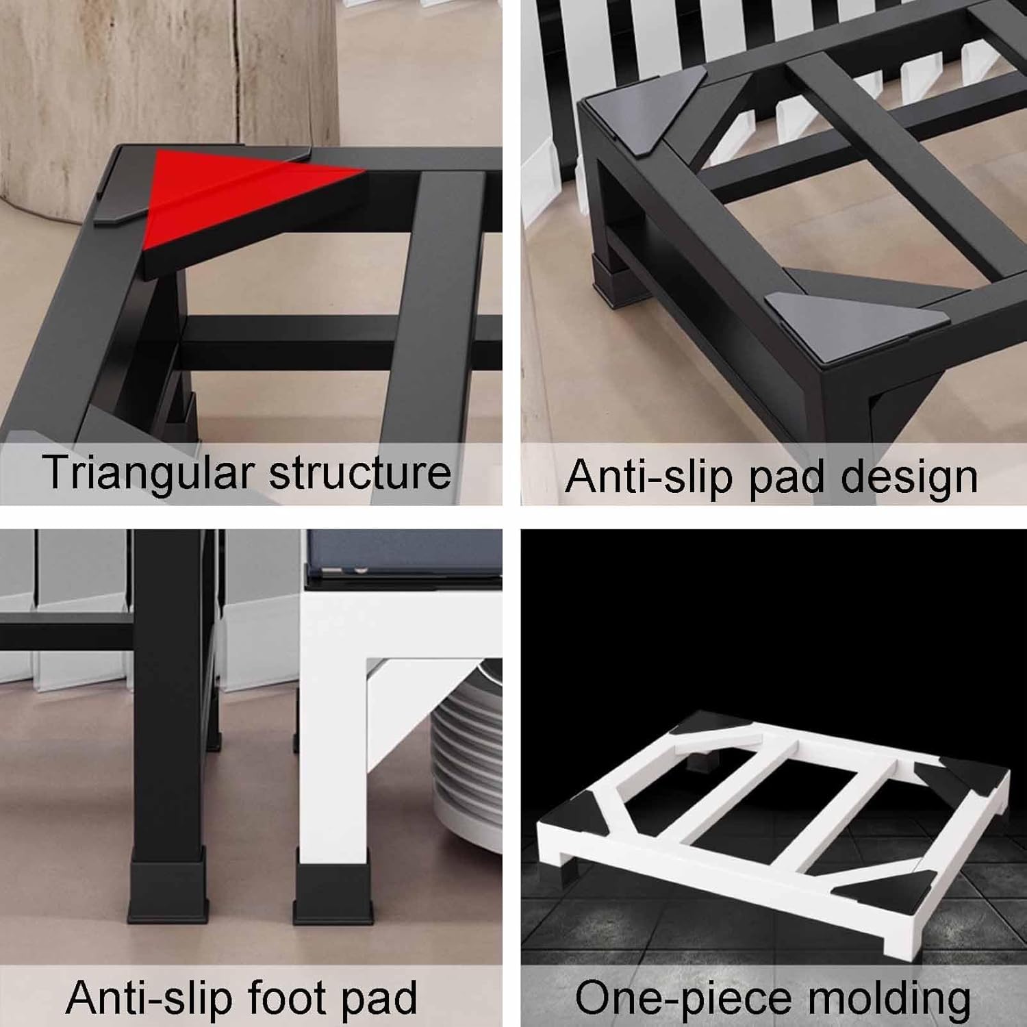 Soporte de nevera resistente y pedestal para lavadora y secadora, base universal resistente con 4 pies, ajustable para uso doméstico, 56 x 56 x 30 cm, 50 x 50 x 40 cm