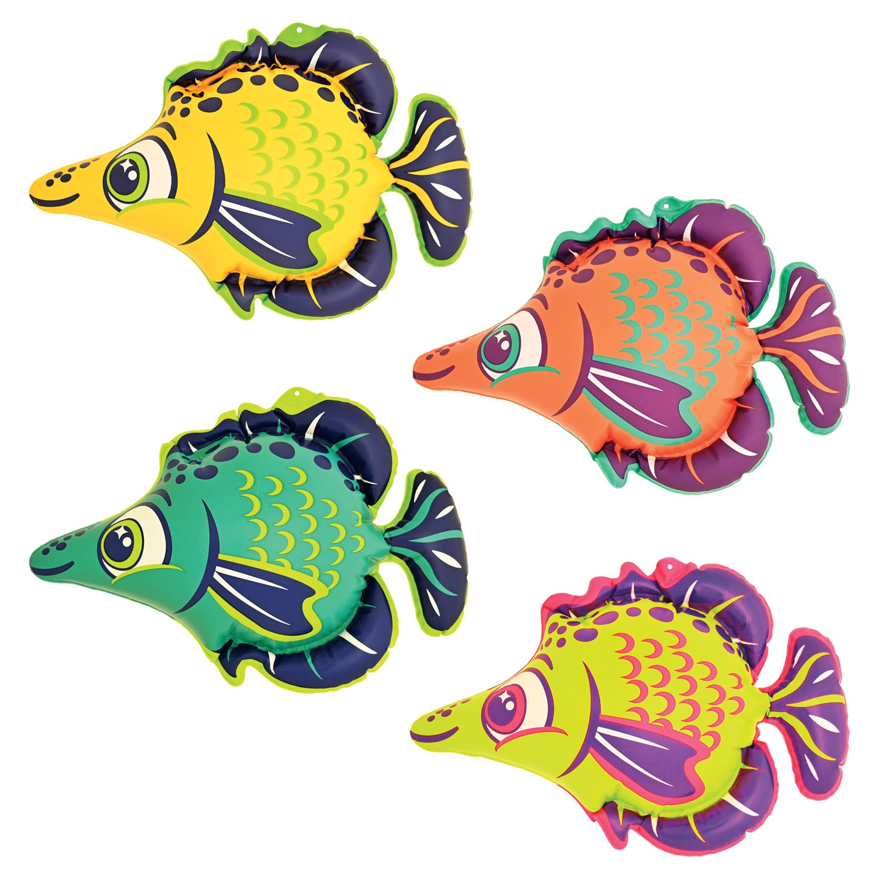 Accessoires amusants sur le thème de l'océan avec 4 poissons gonflables Beistle