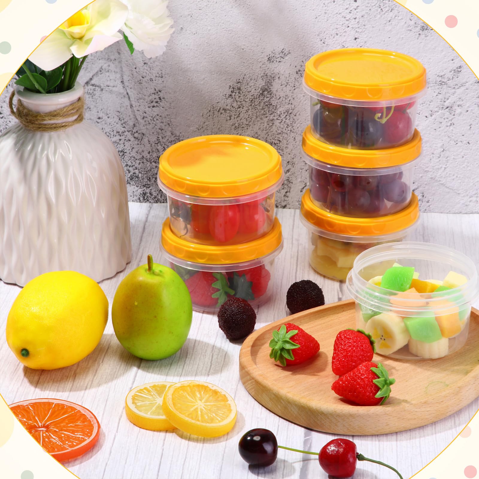 Sieral 36 Pack 8 oz/ 250 ml Reusable Small Plastic Freezer Storage ...