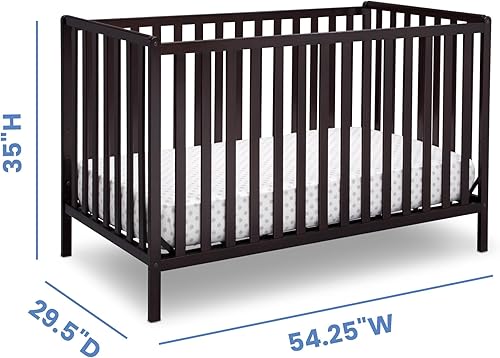 Miniatura 27 de Delta Children Heartland - Cuna convertible 4 en 1, color gris + Delta Children Twinkle Galaxy - Colchón de doble cara con núcleo de fibra reciclada