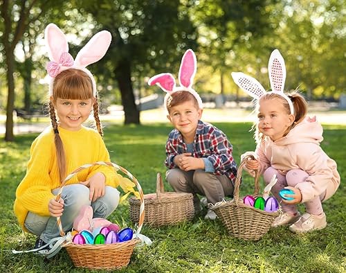 Miniatura 5 de The Dreidel Company Huevos de Pascua rellenables (paquete de 24) de colores metálicos brillantes con bisagra, huevos de Pascua de plástico a granel,