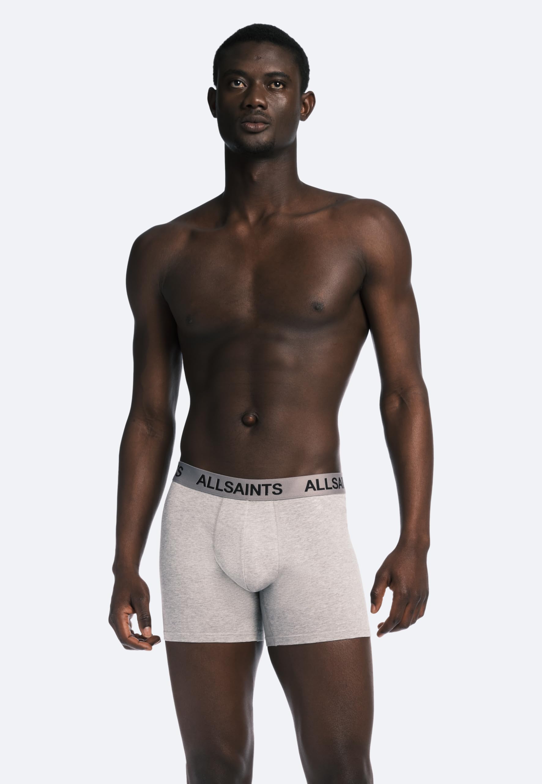 AllSaints Boxer Uomo con Tasca Sagomata, Bianco