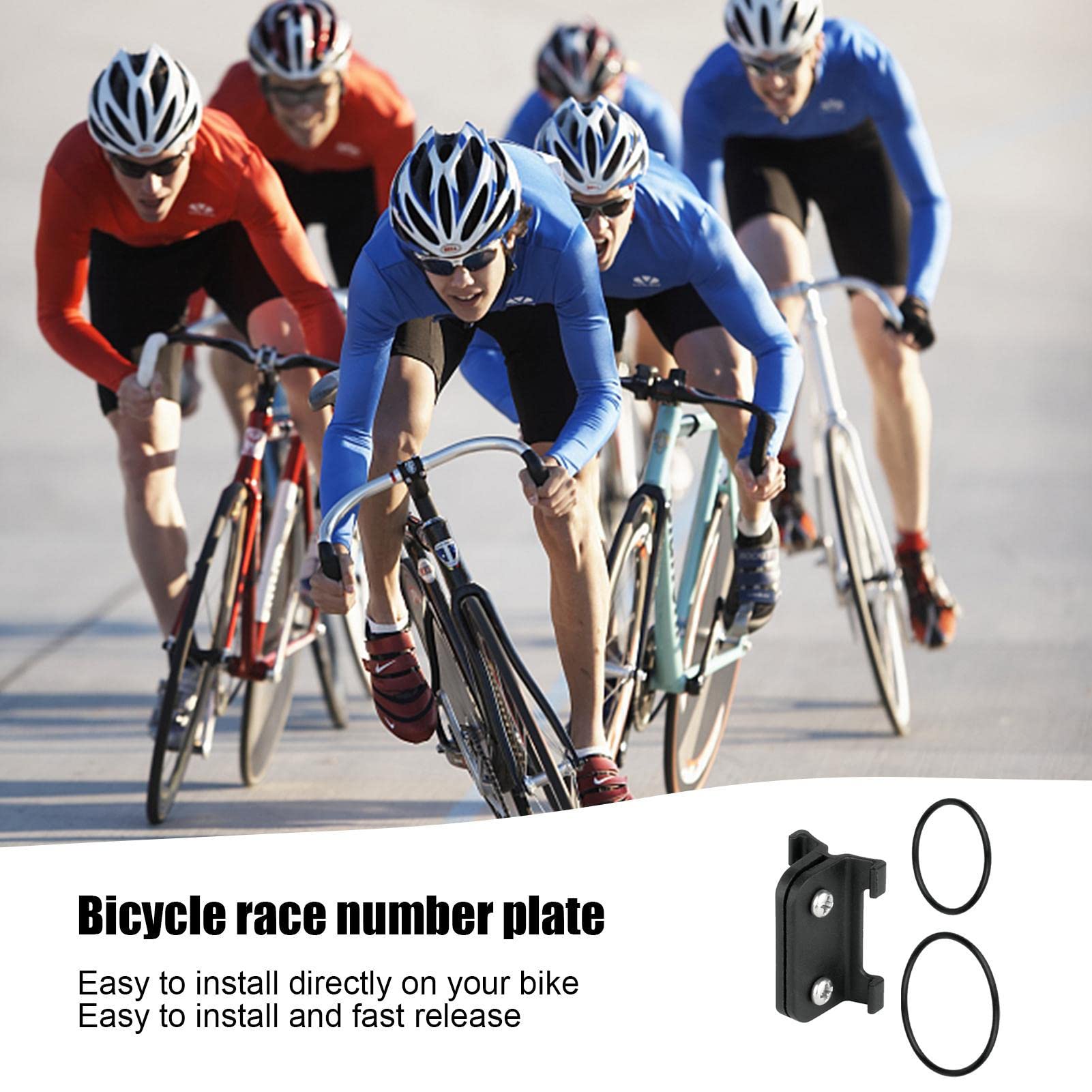 Supporto Portanumero Per Bici Da Corsa E Mountain Bike – Fissaggio A Doppia Vite Per Tubo Sella Tondo O A V – Include Numeri Adesivi