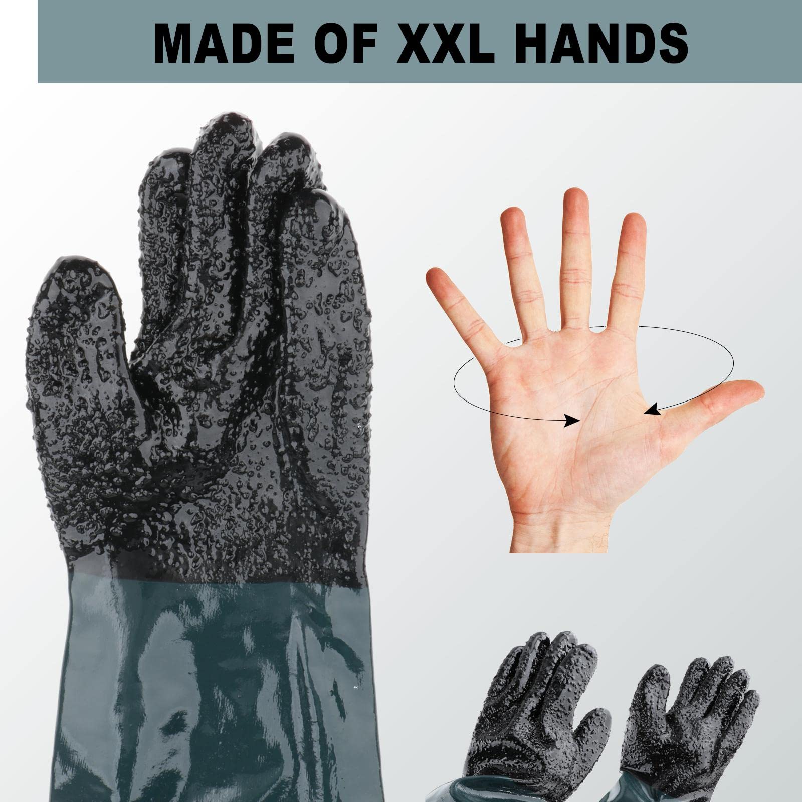 Paire de gants robustes 210 mm avec pince pour armoire à sablage