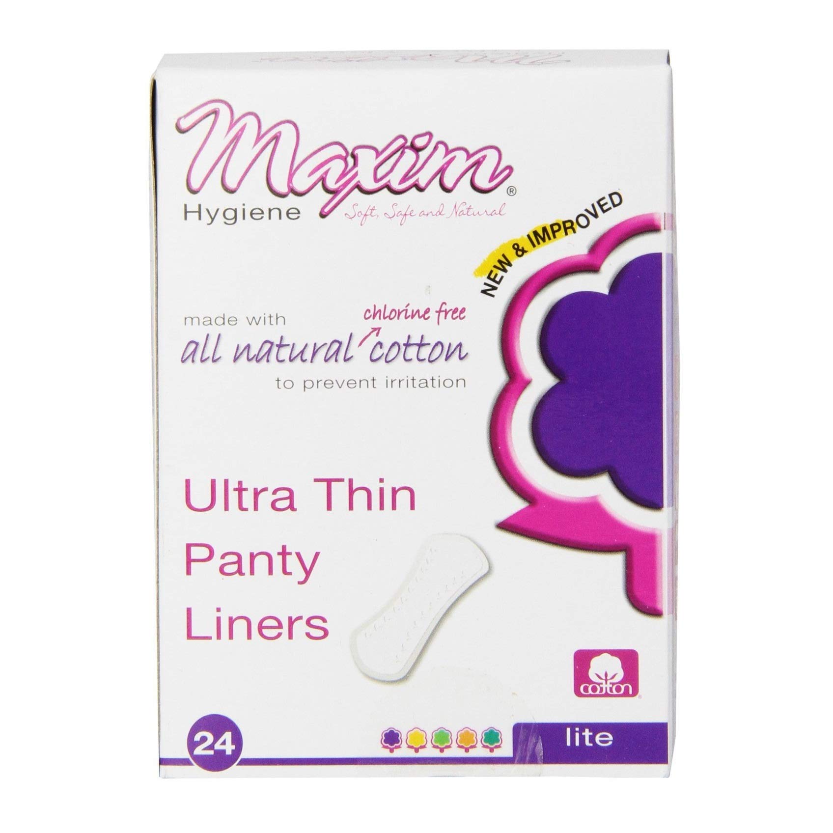 MaximHygiene Products Natural Ultra Thin Pantiliners, Light Days, Unscented 24 ea (Pack of 5)
