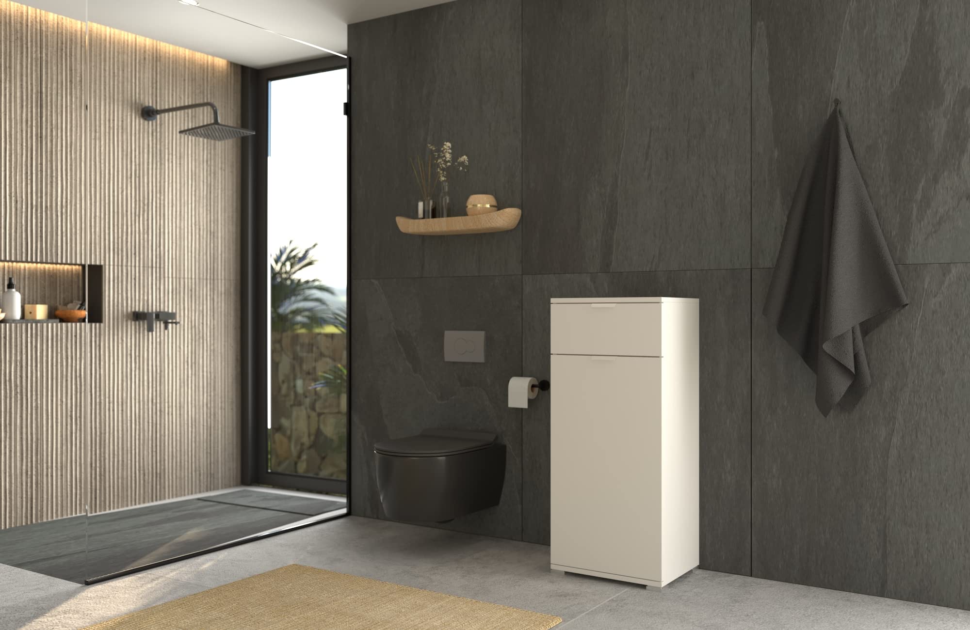 MeMi Me107BIA Armadietto, Legno, Bianco, 38x45x104.5 cm