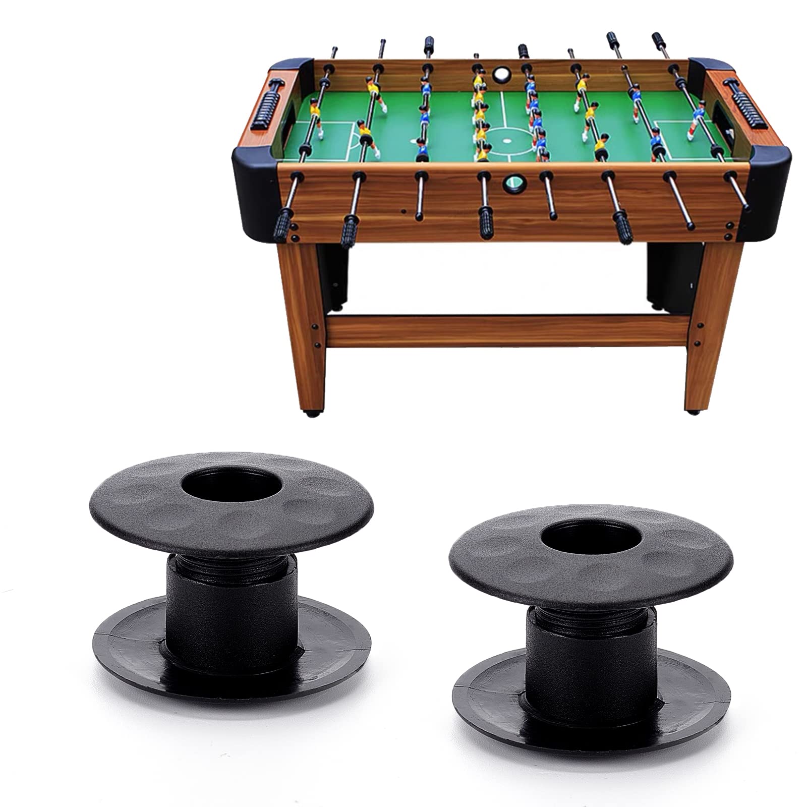 BENECREAT 8 Set di Boccole per Biliardino da Tavolo, Aste Portanti da Calcio Nere per Biliardino Standard Parti di Ricambio per Biliardino, 2 pc/Set