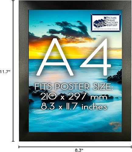 Miniatura 3 de Marco para póster tamaño A1 A2 A3 A4 A5, marco negro de 1.25 pulgadas, incluye accesorios para colgar y plexigcristal, fabricado en Estados Unidos,