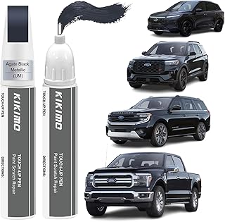 KIKIMO for Ford Touch Up Paint(Agate Black Metallic(UM)), Car Paint Repair Kit for Ford, 2 In 1 Scratches Repair with Pen Tip and Brush, Color-Matched for Quick & Easy Fix
