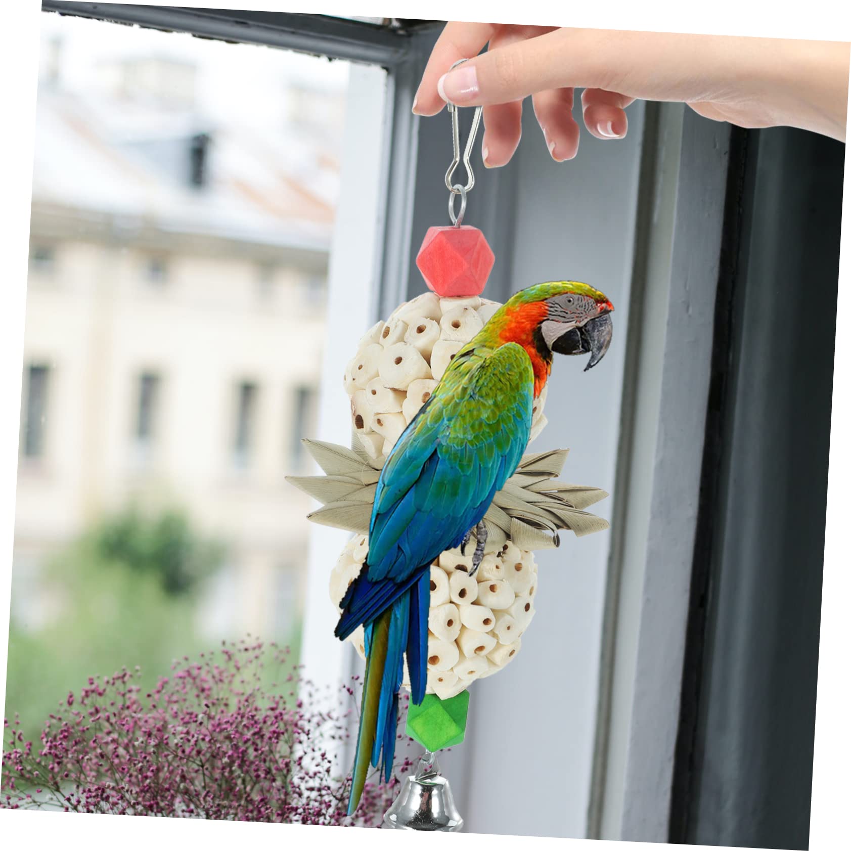 VANZACK Jouet à Mâcher pour Oiseaux Accessoire Rustique pour Perroquets Et Perruches Jouet Suspendu Amusant pour Cage à Oiseaux pour Lutter Ennui