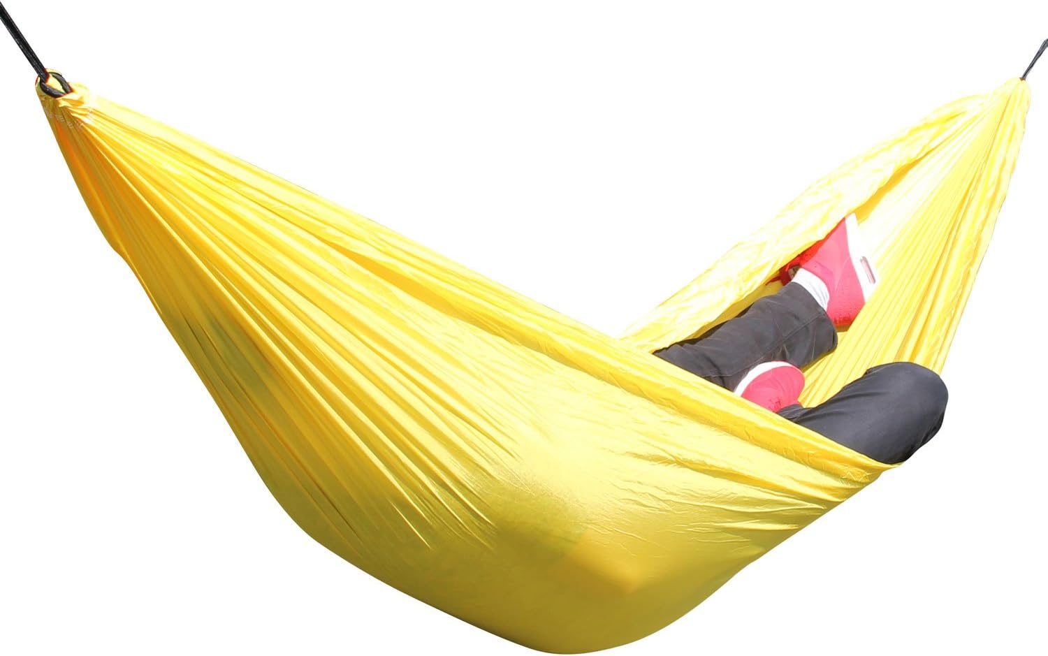 Canyon Lands D & S Vertriebs GmbH Multi-Person Hammock Parachute Silk 200?x 300?cm Max. Load up to 130?kg/in Practical Travel Bag in different designs - Bolivien - Gelb
