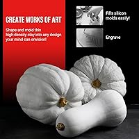 Vista 3 de CALPALMY Arcilla seca al aire (bolsa de 1.1 libras) – Arcilla de espuma blanca moldeable para cosplay – Arcilla suave de secado al aire para niños