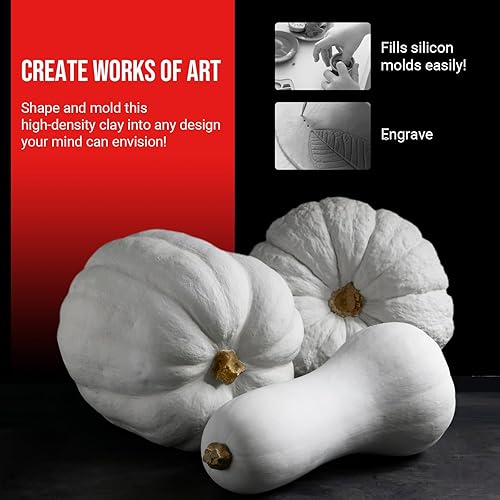Miniatura 3 de CALPALMY Arcilla seca al aire (bolsa de 1.1 libras)  Arcilla de espuma blanca moldeable para cosplay  Arcilla suave de secado al aire para niños y