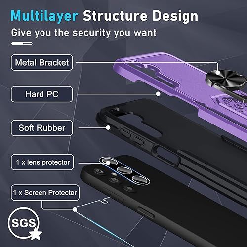 Miniatura 3 de Janmitta Compatible con Samsung Galaxy A14 5G Funda con Protector de Pantalla + Protector de Lente de Cámara, Funda de Teléfono de Cuerpo Completo