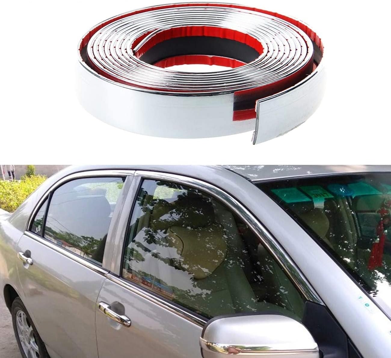 ALAVENTE Car Chrome Moulding Trim Strip Auto DIY Exterior