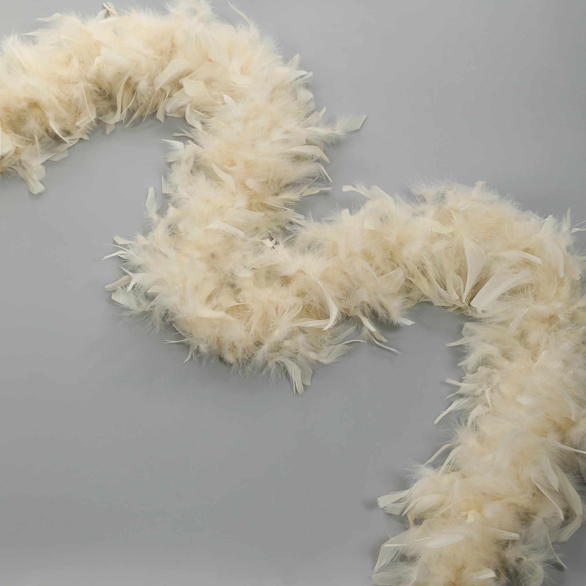 Boa de plumas de 60 g – 2 yardas de plumas de pavo para fiestas, Navidad, centros de mesa de boda, disfraces, conciertos, mascotas y decoración del hogar