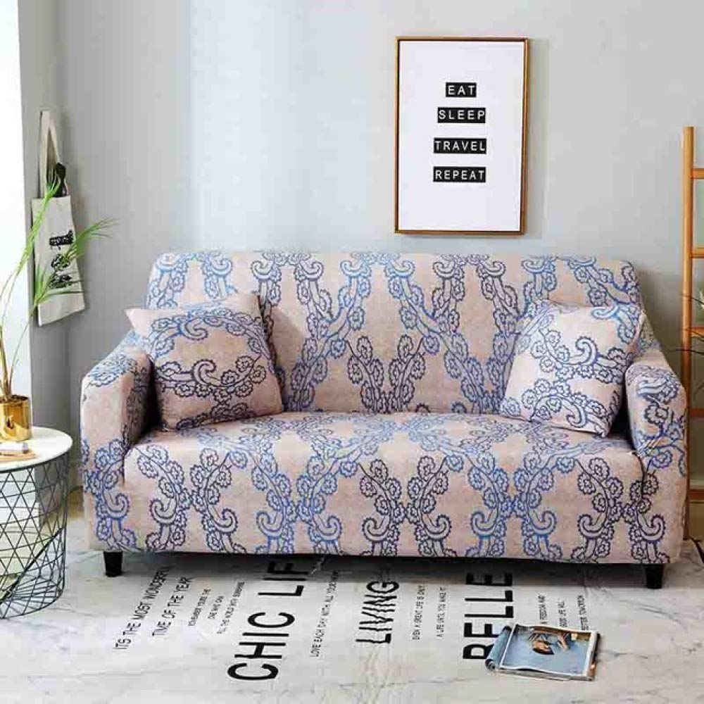 FDBZ Flower Slipcover Sofa Cover Tightly All Inclusive Single/Double/Three/Four Seat Sofa Cover Elasticity Sofa Cover,Purple,three seater
