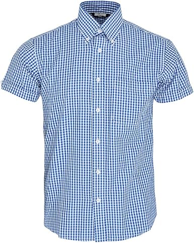 Relco Mens Short Sleeve Gingham Mod 