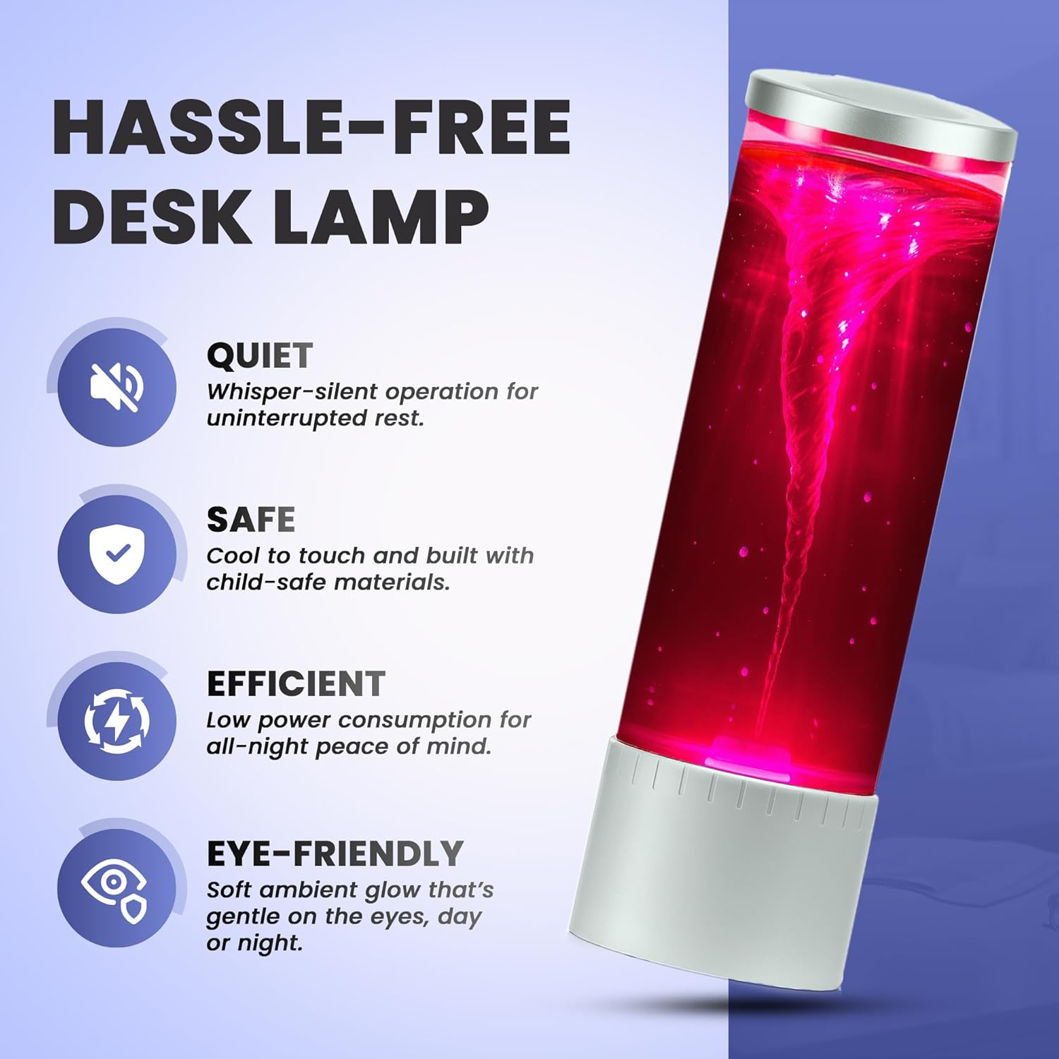 Brewish Tornado Lamp | 7 Color Changing LED Light Glitter Lamps | Hurricane Lamp for Room, Office & Home Decor | Novelty Gifts Night Light | Birthday, Christmas Gifts | Curiosity Vortex Lamps - Image 7