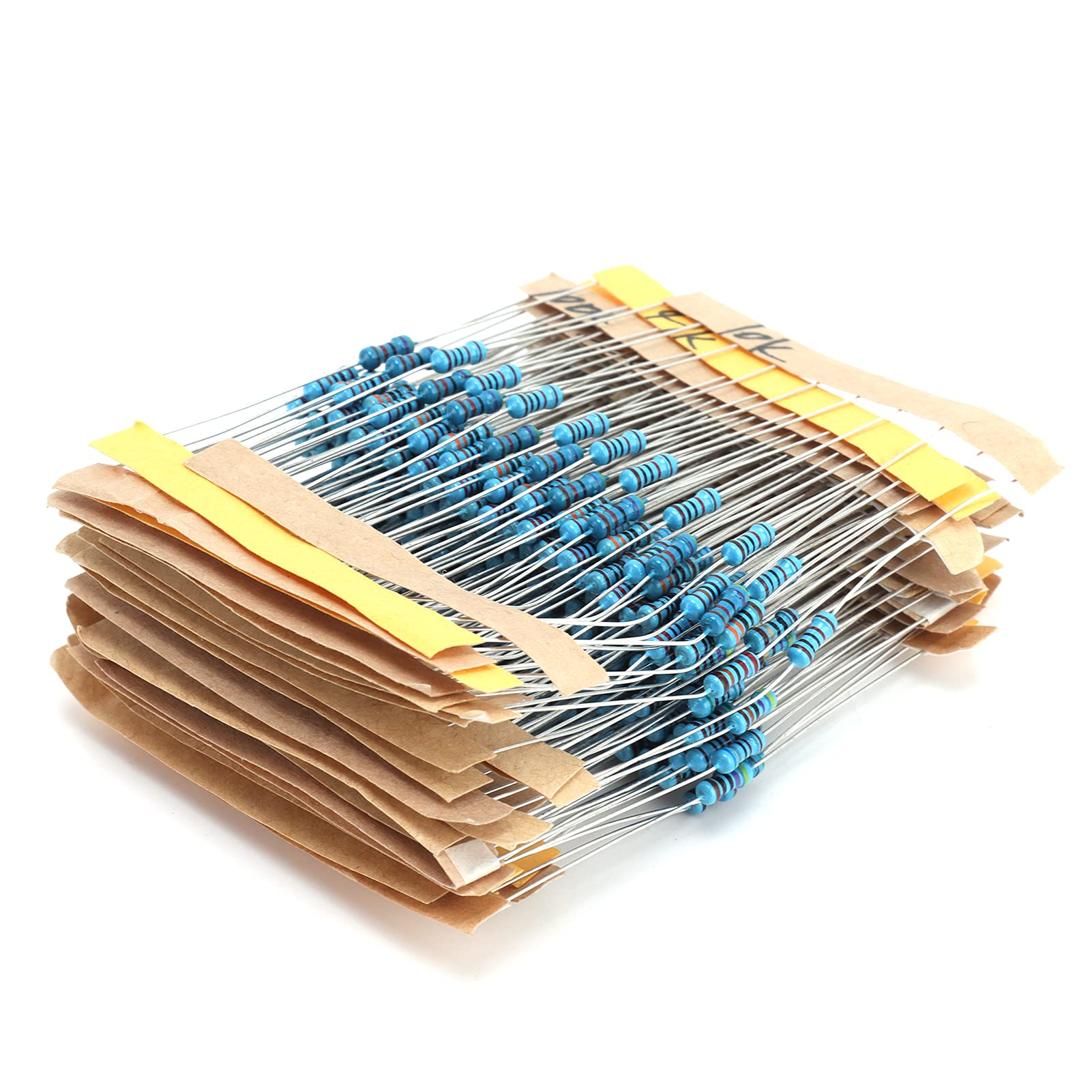 Resistor Kit, Electronic Components Kit, 1/4W Resistor, 300Pcs 1％ Metal Film Resistor Kit 10Ω-1MΩ Resistors Assortment Kit Electronic Components for DIY Project Experiments