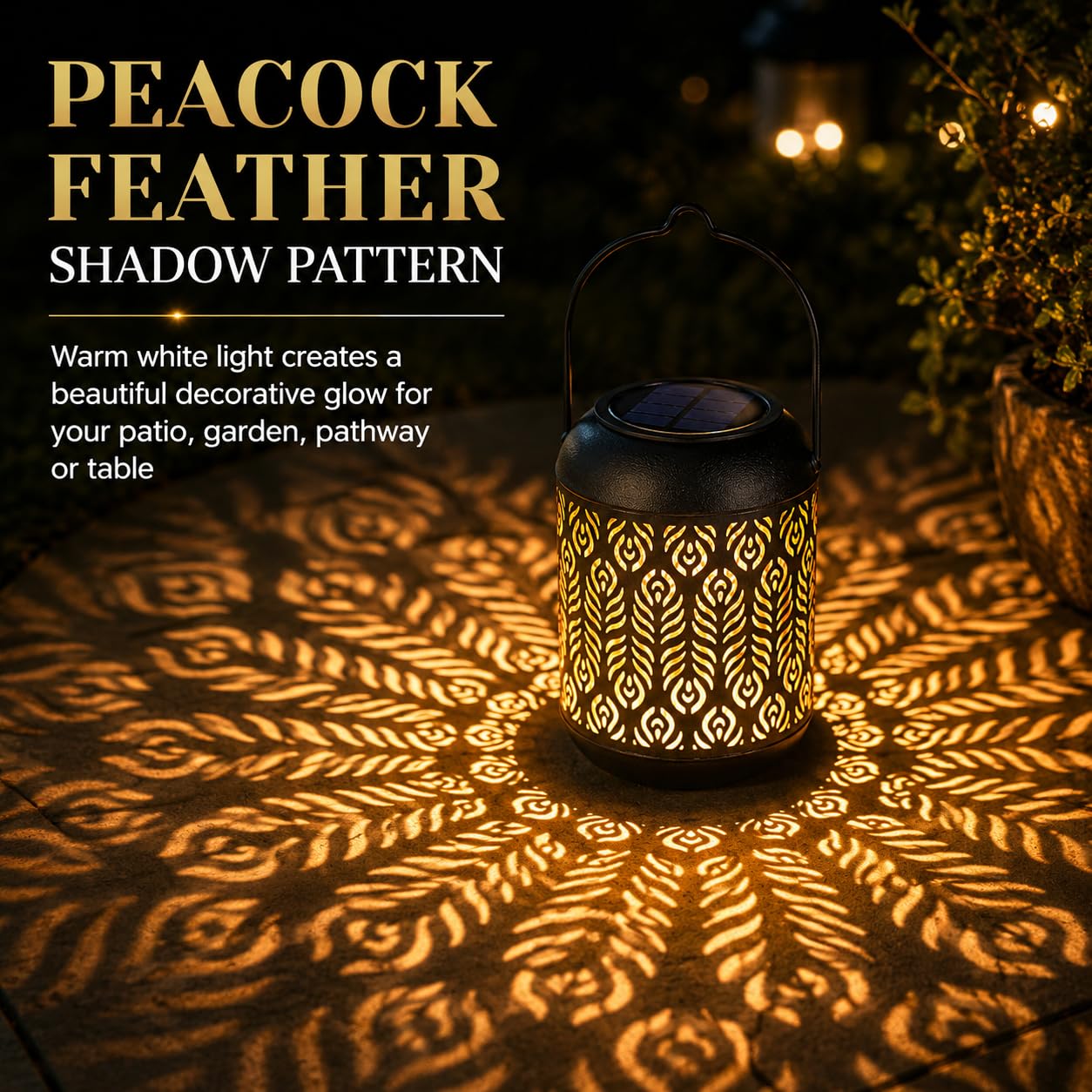 LeiDrail Lanterna Solare Giardino 2 Pezzi LED Lanterna Appendere Metallo Lanterne da Esterno Decorativa Impermeabile per Giardino Prato Patio（Bianco Caldo）