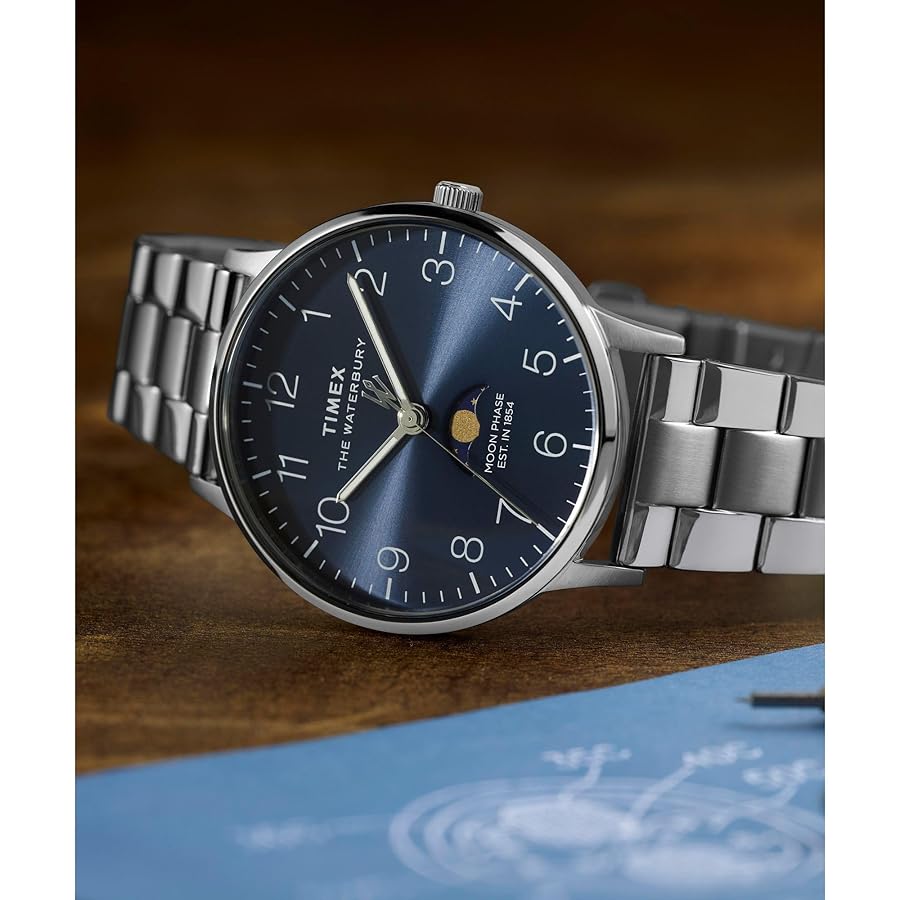 時計 TIMEX The Waterbury Collection Amazon.com: Timex Men's Waterbury Classic Moon Phase 40mm