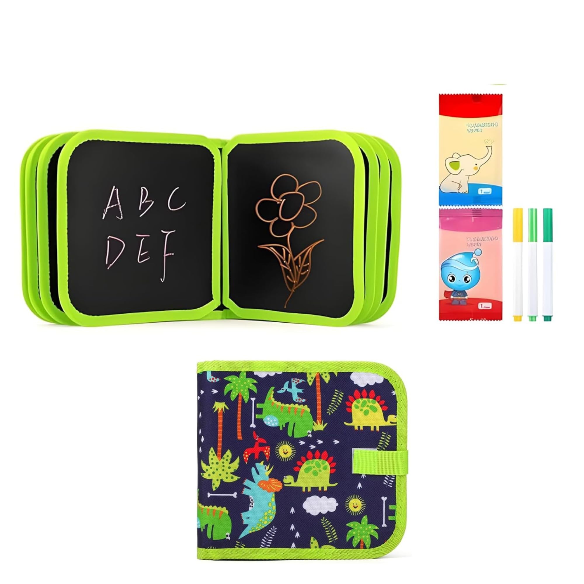 Crackles Erasable Book Doodle Set for Kids,Magic Drawing Book for Kids,Reusable Drawing Book Watercolor Pens Drawing,Road Trip Car Game Writing Painting Set for Boys and Girls -Pack of 1