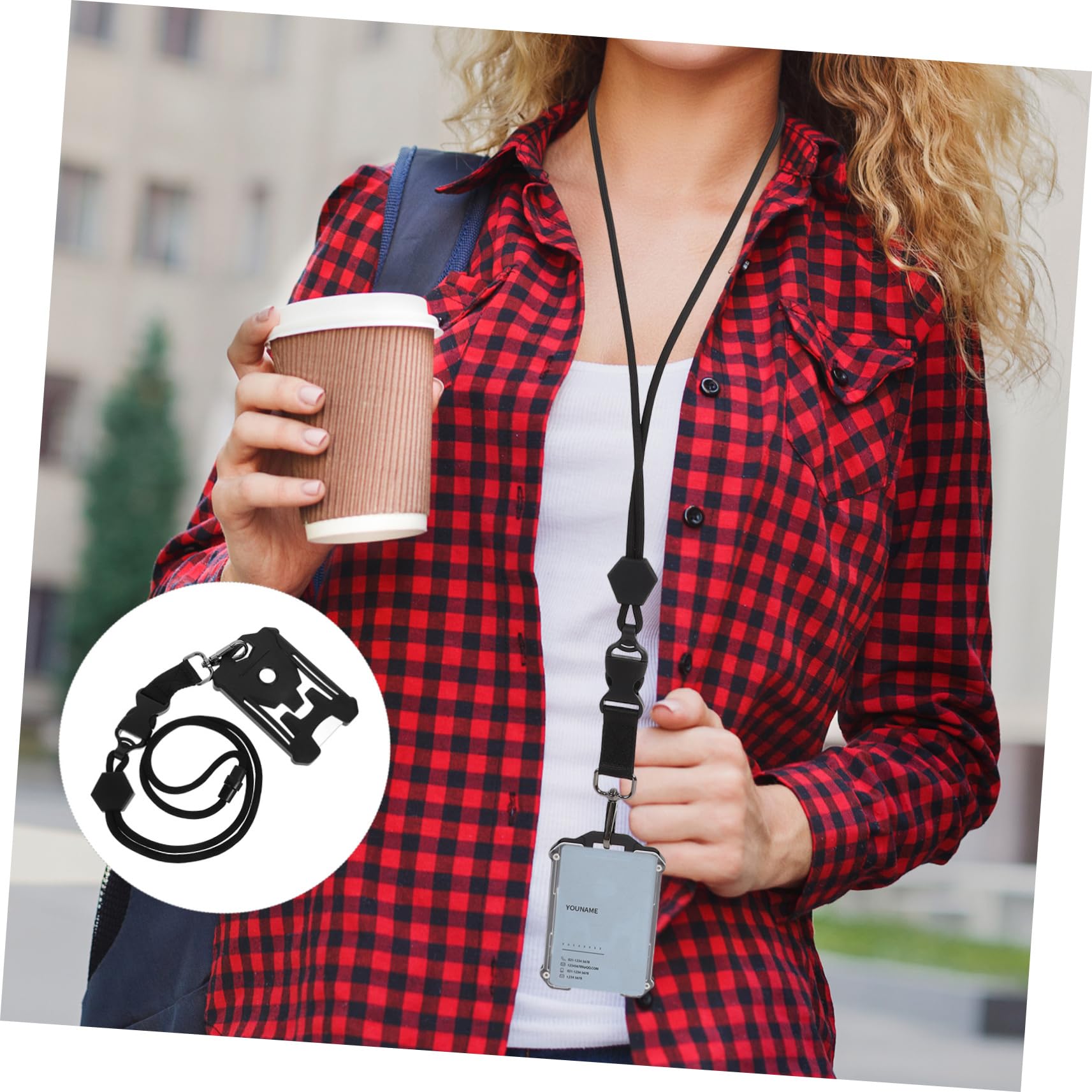 5pezzi Portabadge Con Lanyard Distintivi Per e Scuola Copertura Per Dipendenti e Studenti