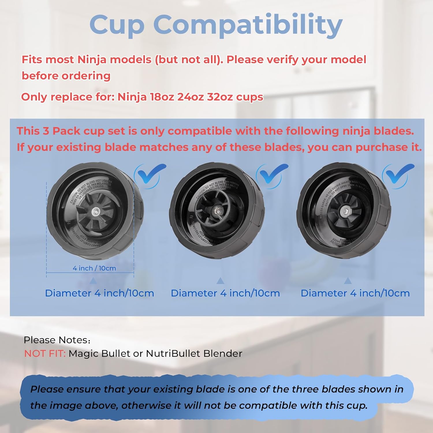 3 Pack Blender Cups Replacement For Ninja,24oz Blender Cups with Sip & Seal Lids Compatible with Ninja BL450 BL456 BL480 BL482 BL640 BL642 BL682 BN401 BN751 BN800 BN801 BL2012 SS101 SS151 SS351