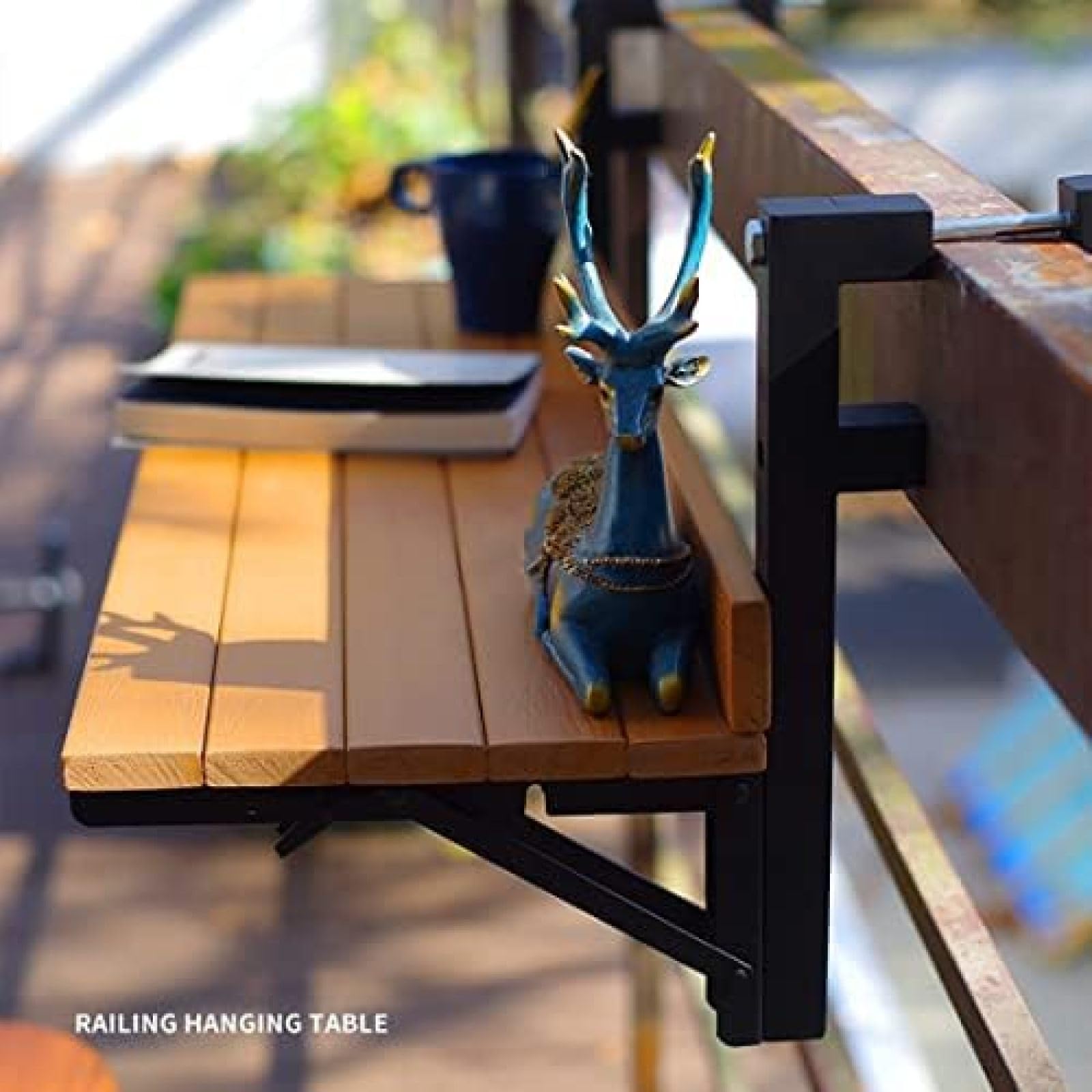 Balkonowy Stolik Barowy Do Balustrad, 80*26cm/31,4*10,2 Cala, Stolik Barowy Na Zewnątrz, Stół Balkonowy Stół Barowy Na Zewnątrz Patio, Składany Stolik Boczny, Małe Składane Biurko Do Serwowania, S