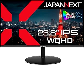 JAPANNEXT 23.8インチ モニター WQHD 2560x1440解像度 IPS ディスプレイ (HDMI/DisplayPort/VESA対応/ブルーライトカット) JN-IPS2380FLWQHD-N