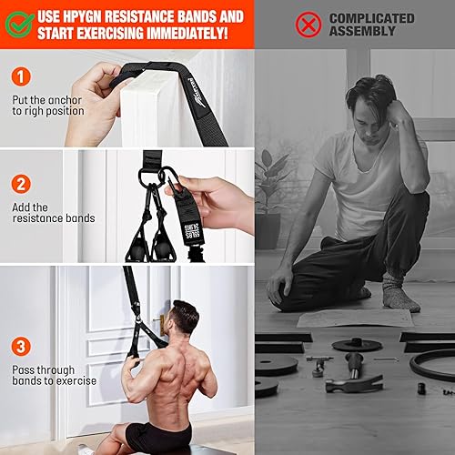 Miniatura 5 de HPYGN Bandas de resistencia de remo, el mejor reemplazo para máquina de remo, equipo de entrenamiento de gimnasio en casa para espalda, brazos,