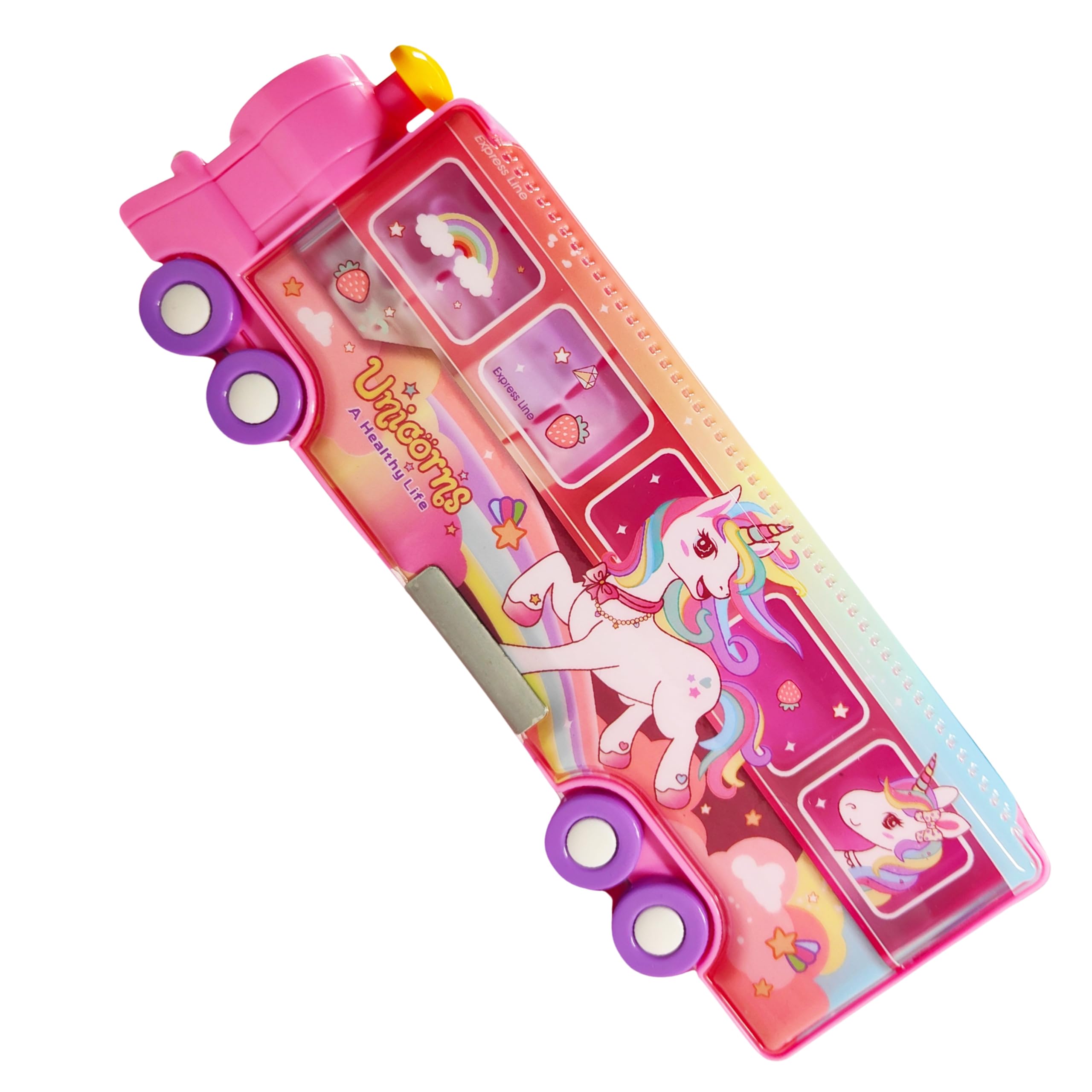 ZAFCO Magnetic Plastic Pencil Box With Sharpner Large Capacity Unicorn Theme For Kids Boys Girls Stationaries Organizer Birthday Return Gift School Supplies (Pack Of 1) (Pink) (B0CTZYFGLX) Amazon Price History, Amazon Price Tracker