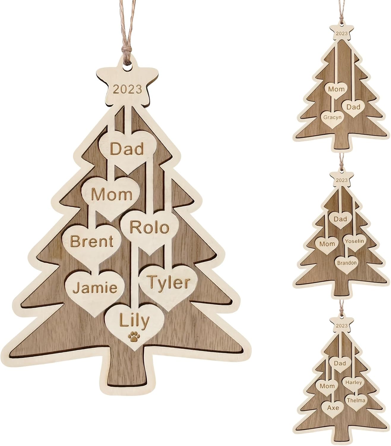 Lamdiy Personalized Christmas Ornaments 2023 with Family