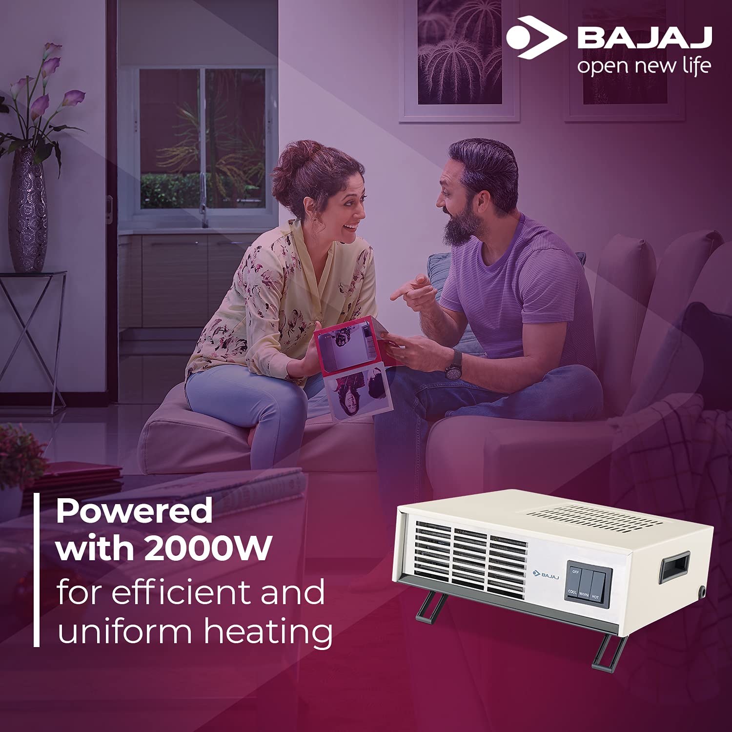 Bajaj Blow Hot 2000 Watts Fan Heater – (White/Black) : Amazon.in: Home u0026  Kitchen