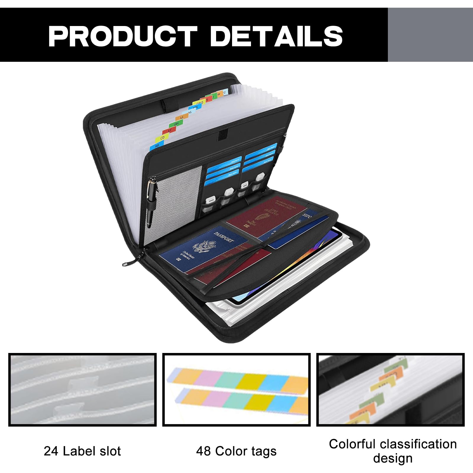 Carpeta Archivadora Resistente Al Fuego Con Asa, 13 Compartimentos