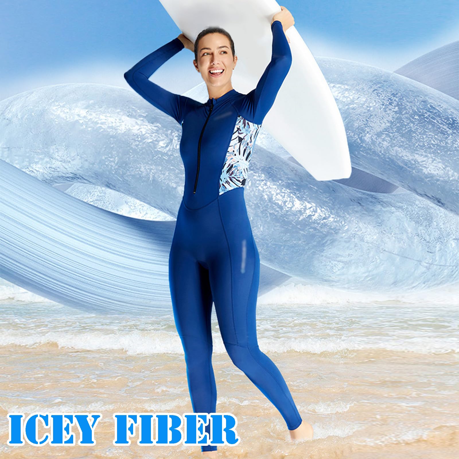 Cremallera Frontal Piel De Buceo Traje De Baño De Cuerpo Completo Traje De Buceo Transpirable De Secado Rápido Protección UV para Mujeres