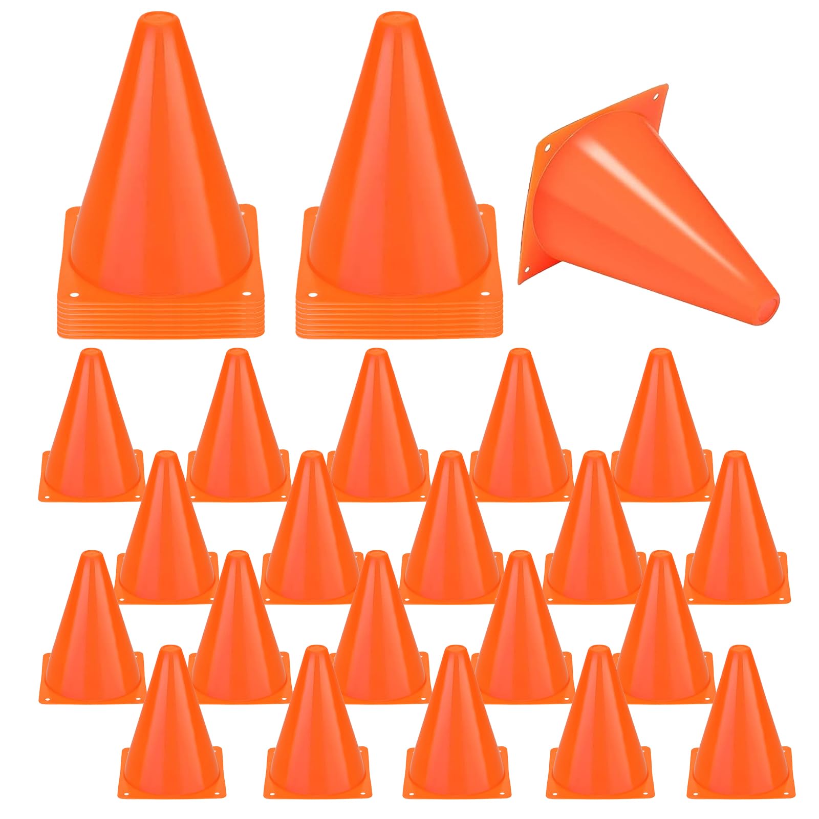 Voittozege 40 Pack Plastic Traffic Cone 7 Inch Small Orange Cones for Sports Soccer Cones Bike Obstacle Training Cone Agility Cones for Sports Skating