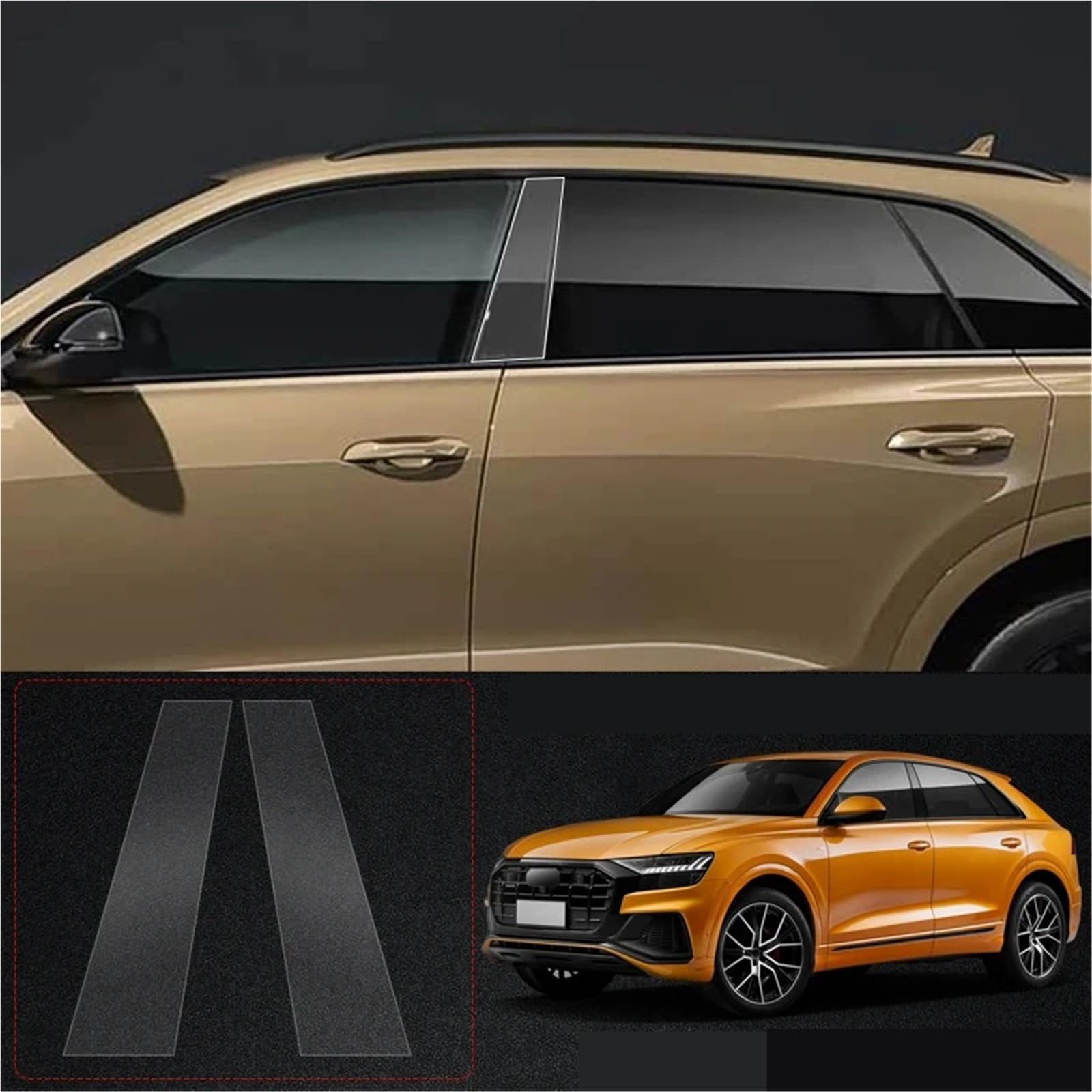 B Pillars TPU Car Protective Film for Audi for Q3 8U F3 Sportback Q4 E-TRON Q5 Q7 Q8 Q2 Transparent Body Sticker Paint Protection