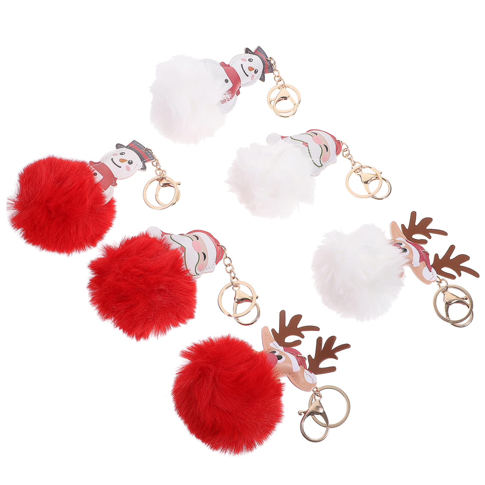 GALPADA Pz portachiavi con pallina di pelo portachiavi con pompon portachiavi delle vacanze gancio portaborse palline natalizie ciondolo portachiavi bomboniere natalizie Tessuti felpati
