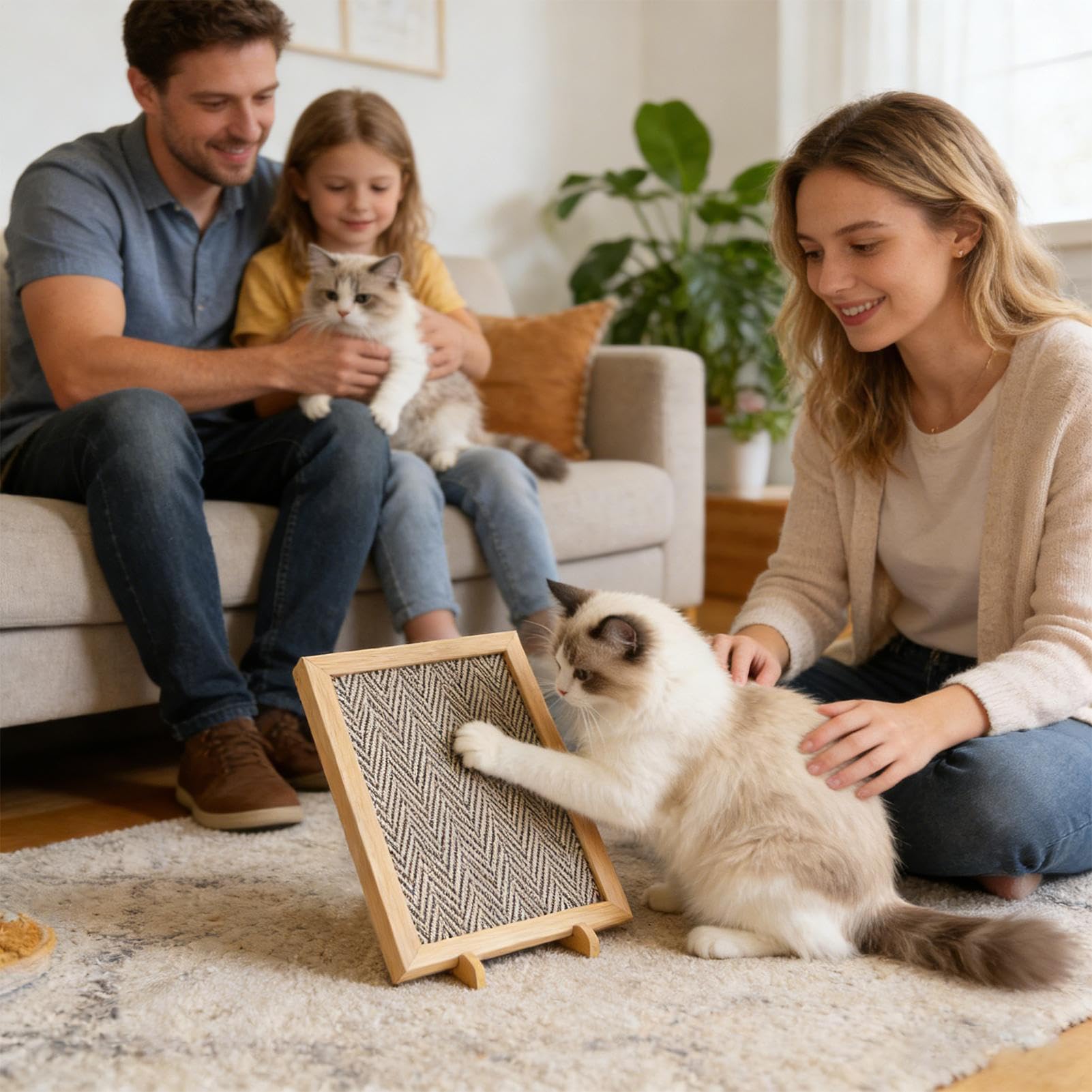 Planche à Griffes pour Chat Carton À Gratter Tressé Sisal Anti-Dérapant | Tapis De Griffoir Chat pour Maison Salon Chambre