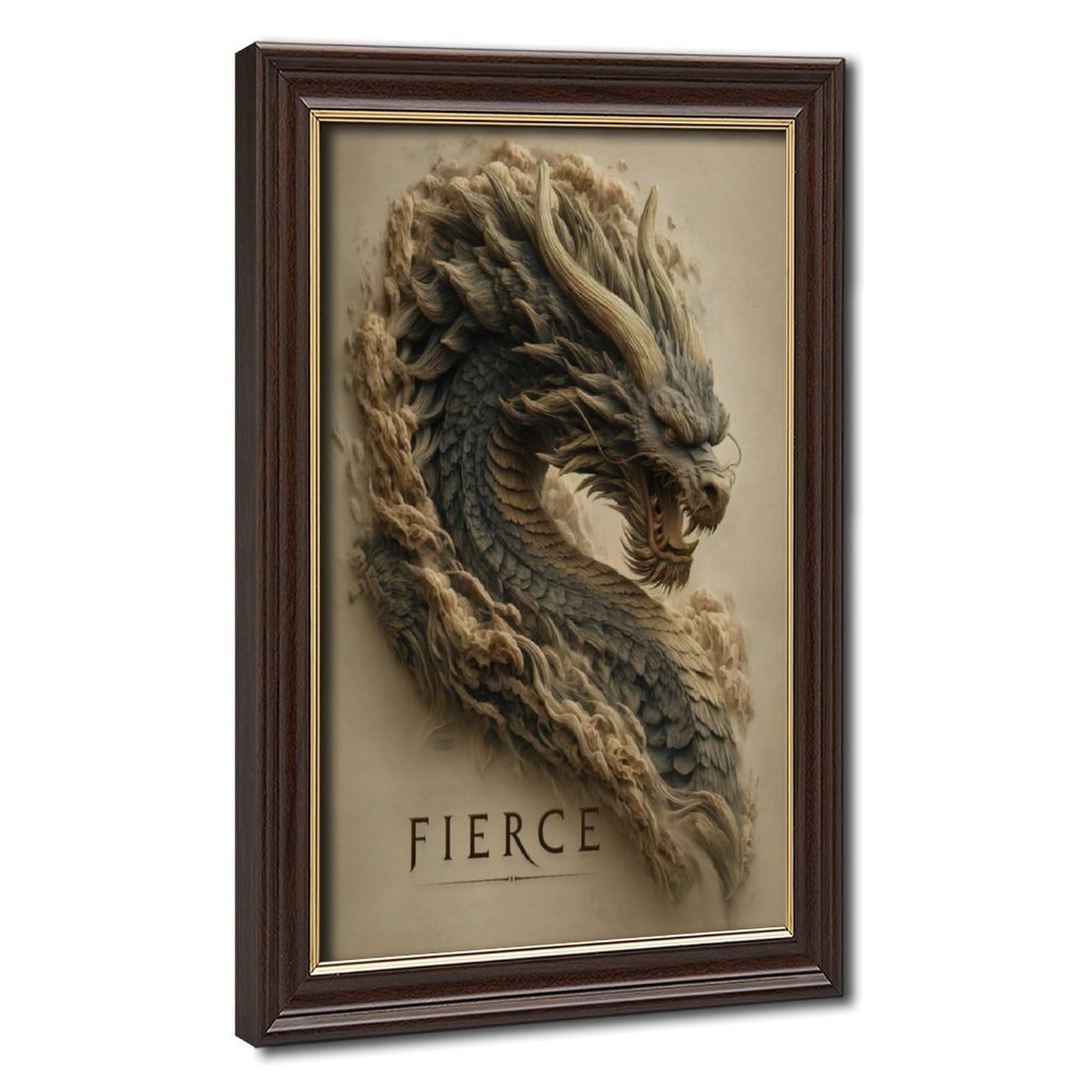 Bareronor Fierce Japanese Dragon Poster Canvas Poster Bedroom Decor Landscape Office Room Decor Gift 8" L X 12" W