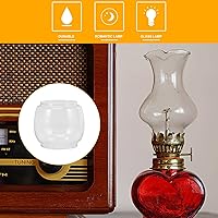 Vista 8 de Lámpara de queroseno, lámpara de cristal, chimenea, 2 piezas, pantalla de queroseno de vidrio transparente, cubierta de linterna curva, globo